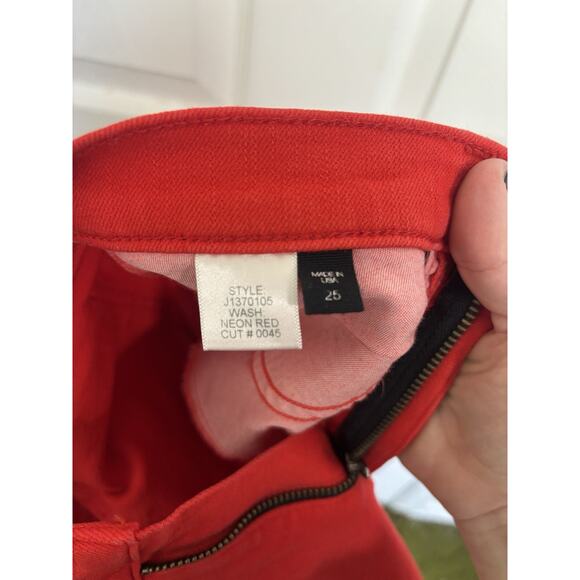 Veronica Beard Jeans Red Brooke 8.5” Crop Denim Pants Size 25 Holiday Party - Picture 10 of 10